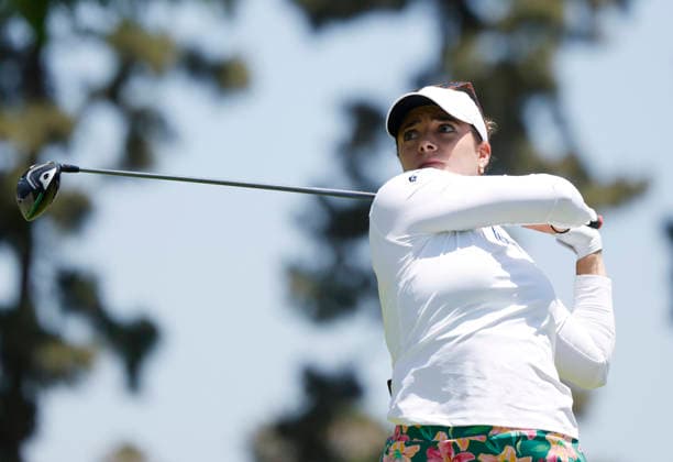 Gaby Lopez of Mexico watches her drive as she tees off on the 2nd hole during the final round of the 81st Women s U.S. Open golf championship at the Riviera Country Club in Pacific Palisades, California, on Sunday, June 7, 2026.  GLP20260607940 CAROLINExBREHMAN