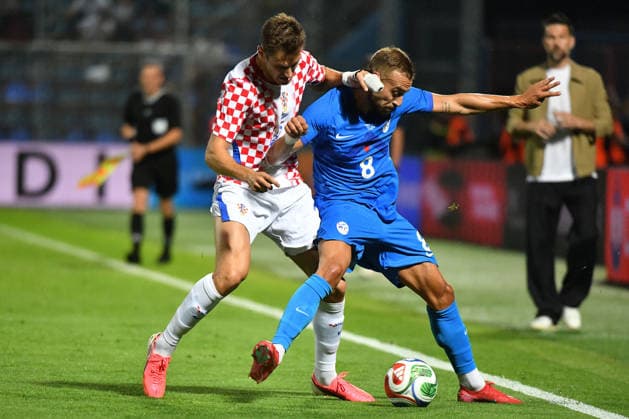 Croatia v Slovenia - International Friendly, Länderspiel, Nationalmannschaft Josip Stanisic of Croatia and Sandi Lovric of Slovenia battles for the ball during the international friendly match between Croatia and Slovenia at Stadium Varteks on June 7, 2026 in Varazdin, Croatia.  VjeranxZganecxRogulja PIXSELL