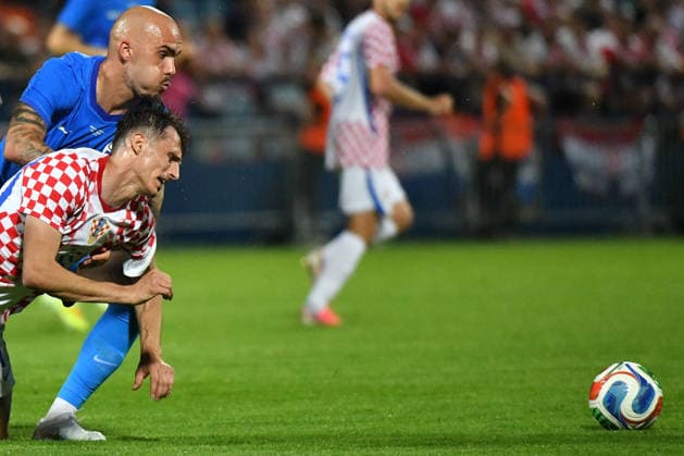 Croatia v Slovenia - International Friendly, Länderspiel, Nationalmannschaft Vanja Drkusic of Slovenia and Ante Budimir of Croatia competes for the ball during the international friendly match between Croatia and Slovenia at Stadium Varteks on June 7, 2026 in Varazdin, Croatia.  VjeranxZganecxRogulja PIXSELL