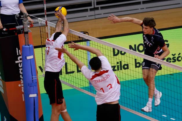 Croatia v Georgia: CEV Volleyball European League 2026 Men Gabrijel Cvanciger of Croatia strikes during the CEV Volleyball European League 2026 Men 3rd round match between Croatia and Georgia at Sports Hall Gradski vrt on June 07, 2026., in Osijek, Croatia.  DavorxJavorovic PIXSELL
