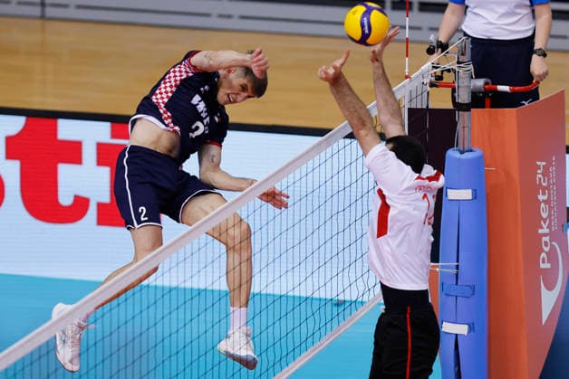 Croatia v Georgia: CEV Volleyball European League 2026 Men Ante Kulusic of Croatia strikes during the CEV Volleyball European League 2026 Men 3rd round match between Croatia and Georgia at Sports Hall Gradski vrt on June 07, 2026., in Osijek, Croatia.  DavorxJavorovic PIXSELL
