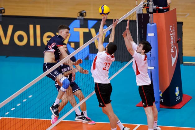 Croatia v Georgia: CEV Volleyball European League 2026 Men Gabriel Sunjo of Croatia strikes during the CEV Volleyball European League 2026 Men 3rd round match between Croatia and Georgia at Sports Hall Gradski vrt on June 07, 2026., in Osijek, Croatia.  DavorxJavorovic PIXSELL