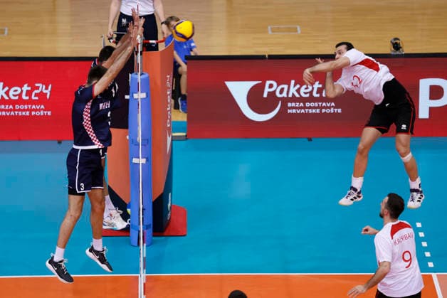Croatia v Georgia: CEV Volleyball European League 2026 Men Mate Tevdoradze of Georgia strikes during the CEV Volleyball European League 2026 Men 3rd round match between Croatia and Georgia at Sports Hall Gradski vrt on June 07, 2026., in Osijek, Croatia.  DavorxJavorovic PIXSELL