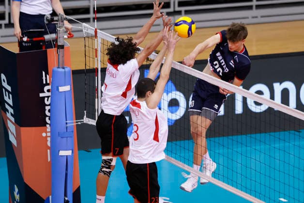 Croatia v Georgia: CEV Volleyball European League 2026 Men Gabrijel Cvanciger of Croatia strikes during the CEV Volleyball European League 2026 Men 3rd round match between Croatia and Georgia at Sports Hall Gradski vrt on June 07, 2026., in Osijek, Croatia.  DavorxJavorovic PIXSELL
