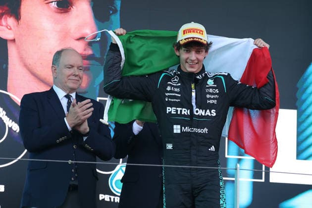 07 06 2026, xrarjax, Motorsport FIA Formula 1, Grand Prix of Monaco 2025 v l Award Ceremony Podium Andrea Kimi Antonelli Mercedes AMG Petronas starting number 12 and Albert Alexandre Louis Pierre Rainier Grimaldi Albert II Prince of Monaco FIA REGULATIONS PROHIBIT ANY USE OF PHOTOGRAPHS as IMAGE SEQUENCES and or QUASI VIDEO Monte Carlo MANDATORY CREDIT: Beto Issa Photos ALL RIGHTS RESERVED: www.betoissaphotos.com