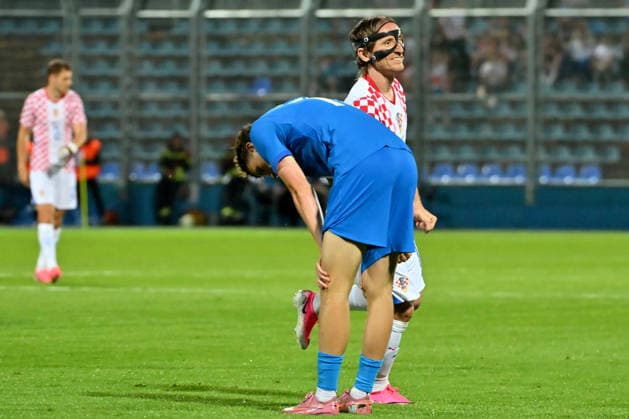 VARAZDIN, CROATIA - JUNE 07: Luka Modric of Croatia (R) celebrate score during the International men’s football Friendly match between Croatia and Slovenia at Stadium Varteks, Varazdin on June 07, 2026 in Varazdin, Croatia. (Photo by Igor Kupljenik Sports Press Photo).  Copyright: xIgorxKupljenikx xSPPx Sportspressphoto_SPR163064
