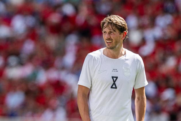 260607 Sander Berge of Norway during the international friendly football match between Morocco and Norway ahead of the FIFA World Cup 2026 on June 7, 2026 in New Jersey Photo Vegard Grott BILDBYRAN kod VG VG0943 bbeng fotboll football soccer fotball fifa world cup vm fotball vm precamp pre camp träningslandskamp privatlandskamp landskamp international friendly norge norway marocko morocco marokko  Copyright: VEGARDxGRoTT BB260607VG050