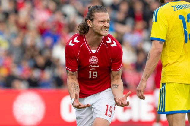 National Team Test Match Denmark Ukraine Denmark s Kasper Hoegh reacts during the football international match between Denmark and Ukraine at Odense Stadium on Sunday, June 7, 2026 Photo Bo Amstrup Ritzau Scanpix , Odense Denmark Mors  Copyright: BoxAmrstrupx xRitzauxScanpix BoxAmstrupx spdk20260607-223721-L