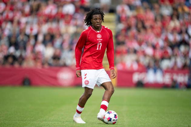 National team test match Denmark Ukraine Denmark s Patrick Dorgu in action during the football international match between Denmark and Ukraine at Odense Stadium on Sunday, June 7, 2026 Photo Bo Amstrup Ritzau Scanpix , Odense Denmark Mors  Copyright: BoxAmrstrupx xRitzauxScanpix BoxAmstrupx spdk20260607-223843-L