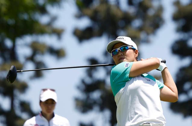 Nasa Hataoka of Japan tees off on the 2nd hole during the final round of the 81st Women s U.S. Open golf championship at the Riviera Country Club in Pacific Palisades, California, on Sunday, June 7, 2026.  GLP20260607956 CAROLINExBREHMAN