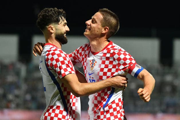 Croatia v Slovenia - International Friendly, Länderspiel, Nationalmannschaft Josko Gvardiol of Croatia and Mario Pasalic of Croatia celebrate after Mario Pasalic of Croatia scores a goal for 2:1 during the international friendly match between Croatia and Slovenia at Stadium Varteks on June 7, 2026 in Varazdin, Croatia.  VjeranxZganecxRogulja PIXSELL