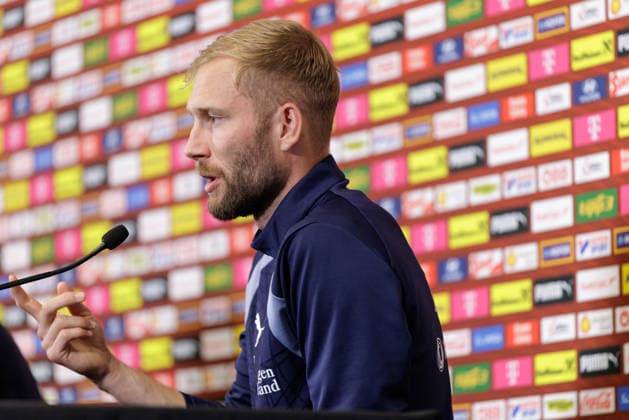 SOCCER - FIFA World Cup, WM, Weltmeisterschaft, Fussball 2026, preview SANTA BARBARA, CALIFORNIA,USA,07.JUN.26 - SOCCER - FIFA World Cup 2026, USA, Mexico, Canada, preview, Oesterreichischer Fussball-Bund, press conference, PK, Pressekonferenz team AUT. Image shows Konrad Laimer (AUT). GEPAxpictures xArminxRauthner