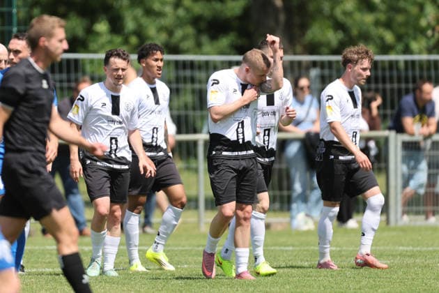 Football promotion match RL SW FC Eddersheim FK 03 Pirmasens 07 06 26, goal celebration for PATRICK SCHORR FCE ,