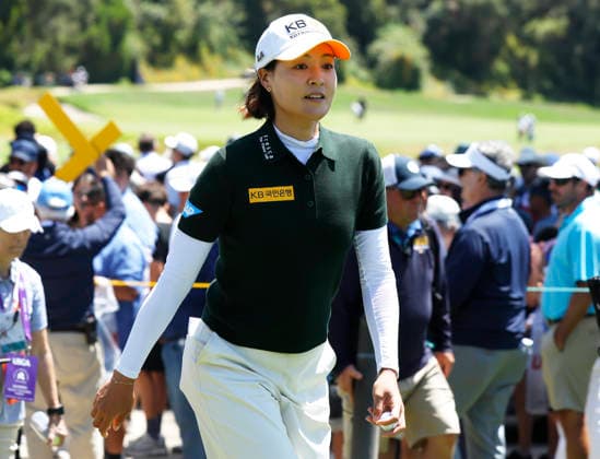 In Gee Chun of South Korea walks from the 8th green to the 9th tee box during the final round of the 81st Women s U.S. Open golf championship at the Riviera Country Club in Pacific Palisades, California, on Sunday, June 7, 2026.  GLP20260607979 CAROLINExBREHMAN