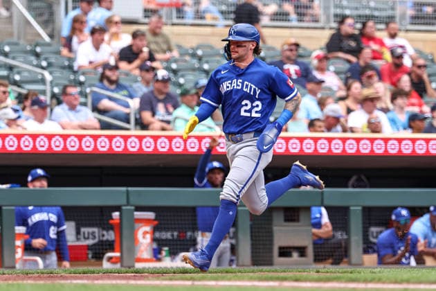 June 7, 2026, Minneapolis, Minnesota, USA: Kansas City Royals catcher CARTER JENSEN (22) scores on a RBI single by Kansas City Royals third baseman Maikel Garcia (11)(not pictured) in the fifth inning during a MLB, Baseball Herren, USA Baseball game between the Kansas City Royals and the Minnesota Twins at Target Field in Minneapolis, Minnesota on June 7th, 2026. The Royals defeated the Twins 6-5. ZUMA Press Wire. MLB 2026: Royals 6:5 Twins  - ZUMAg254 20260607_zsp_g254_039 Copyright: xStevenxGarciax