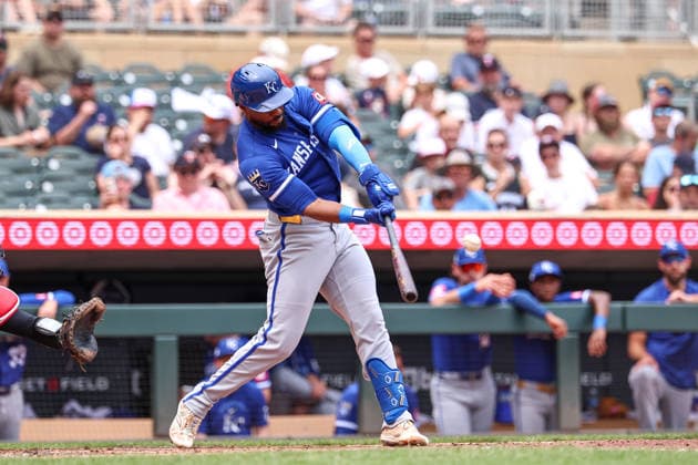 June 7, 2026, Minneapolis, Minnesota, USA: Kansas City Royals designated hitter STARLING MARTE (0) hits a three-run home run in the fifth inning during a MLB, Baseball Herren, USA Baseball game between the Kansas City Royals and the Minnesota Twins at Target Field in Minneapolis, Minnesota on June 7th, 2026. The Royals defeated the Twins 6-5. ZUMA Press Wire. MLB 2026: Royals 6:5 Twins  - ZUMAg254 20260607_zsp_g254_053 Copyright: xStevenxGarciax