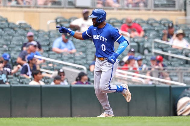 June 7, 2026, Minneapolis, Minnesota, USA: Kansas City Royals designated hitter STARLING MARTE (0) celebrates a three-run home run in the fifth inning during a MLB, Baseball Herren, USA Baseball game between the Kansas City Royals and the Minnesota Twins at Target Field in Minneapolis, Minnesota on June 7th, 2026. The Royals defeated the Twins 6-5. ZUMA Press Wire. MLB 2026: Royals 6:5 Twins  - ZUMAg254 20260607_zsp_g254_065 Copyright: xStevenxGarciax