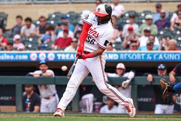 June 7, 2026, Minneapolis, Minnesota, USA: Minnesota Twins designated hitter JOSH BELL (56) hits a three-run home run in the ninth inning during a MLB, Baseball Herren, USA Baseball game between the Kansas City Royals and the Minnesota Twins at Target Field in Minneapolis, Minnesota on June 7th, 2026. The Royals defeated the Twins 6-5. ZUMA Press Wire. Minneapolis USA - ZUMAg254 20260607_zsp_g254_041 Copyright: xStevenxGarciax