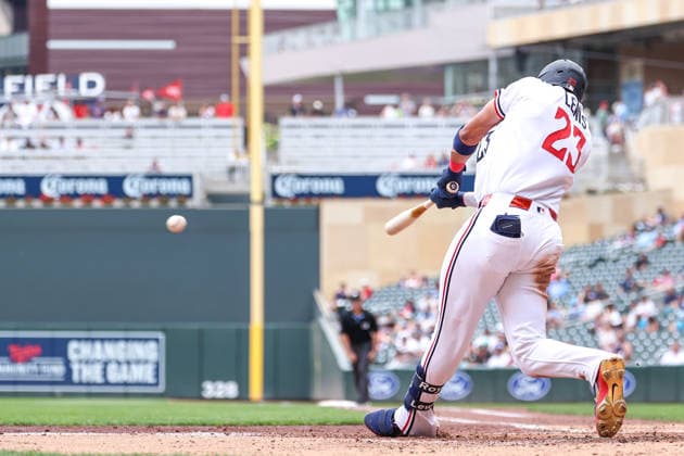 June 7, 2026, Minneapolis, Minnesota, USA: Minnesota Twins first baseman ROYCE LEWIS (23) hits a single in the fourth inning during a MLB, Baseball Herren, USA Baseball game between the Kansas City Royals and the Minnesota Twins at Target Field in Minneapolis, Minnesota on June 7th, 2026. The Royals defeated the Twins 6-5. ZUMA Press Wire. MLB 2026: Royals 6:5 Twins  - ZUMAg254 20260607_zsp_g254_070 Copyright: xStevenxGarciax