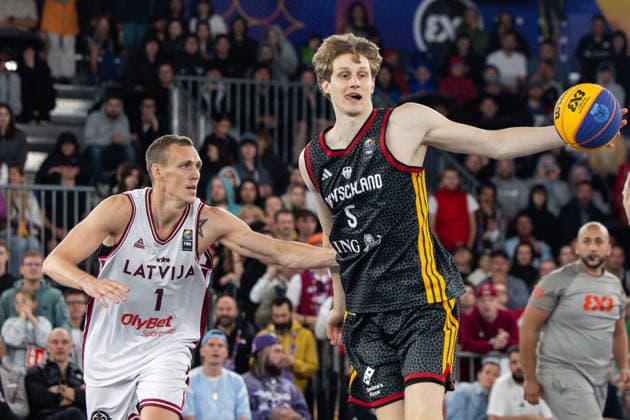 FIBA 3x3 World Cup Nauris Miezis, Niklas Kropp during FIBA 3x3 World Cup Final match Latvia vs Germany in Warsaw, Poland, on June 7, 2026 Warsaw Poland  Copyright: xFotoxOlimpikx originalFilename:jastrzebowski-fiba3x3w260607_npTU6.jpg