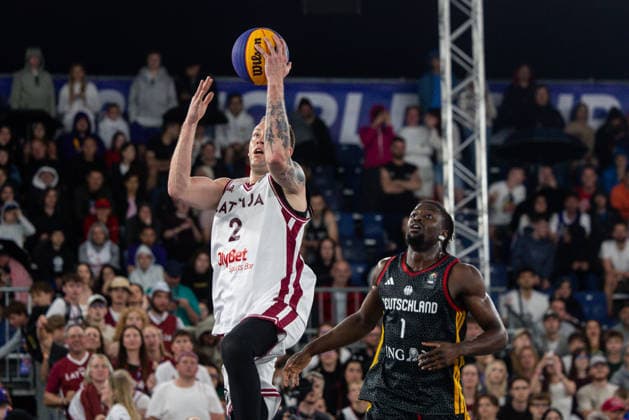FIBA 3x3 World Cup Karlis Lasmanis, Denzel Agyeman during FIBA 3x3 World Cup Final match Latvia vs Germany in Warsaw, Poland, on June 7, 2026 Warsaw Poland  Copyright: xFotoxOlimpikx originalFilename:jastrzebowski-fiba3x3w260607_nptCe.jpg