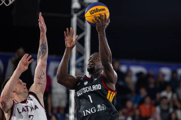FIBA 3x3 World Cup Karlis Lasmanis, Denzel Agyeman during FIBA 3x3 World Cup Final match Latvia vs Germany in Warsaw, Poland, on June 7, 2026 Warsaw Poland  Copyright: xFotoxOlimpikx originalFilename:jastrzebowski-fiba3x3w260607_npLpf.jpg