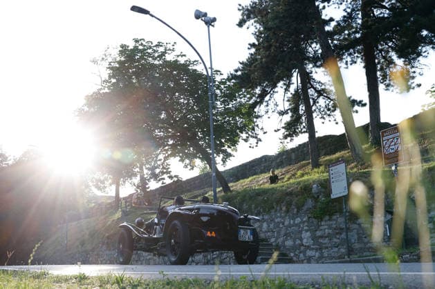 Trofeo Gaburri A Lancia Lambda Torpedo Tipo 218 from 1929 is driven by Mirko Busi with co-driver Mirella Giacomini during the Trofeo Gaburri, a preliminary event of the 1000 Miglia, in Brescia, Italy, on June 7, 2026. Brescia Italy Italy  Copyright: xRichardxMorganox originalFilename:morgano-trofeoga260607_npdwQ.jpg