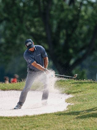 PGA, Golf Herren Tour Champions: American Family Insurance Championship - Final Round MADISON, WI - JUNE 7: Scott McCarron hits a golf ball out of a sand bunker on hole ten during the PGA Tour Champions: American Family Insurance Championship - Final Round at TPC Wisconsin on June 7, 2026 in Madison, Wisconsin. Madison TPC Wisconsin WI United States Copyright: xRossxHarried ISIxPhotosx 9314