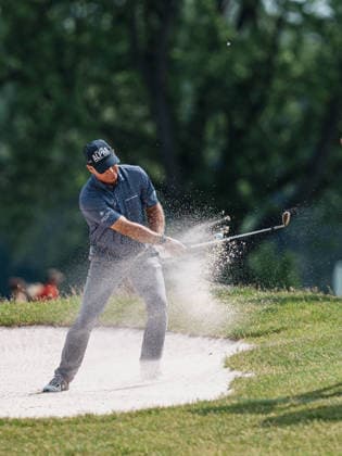 PGA, Golf Herren Tour Champions: American Family Insurance Championship - Final Round MADISON, WI - JUNE 7: Scott McCarron hits a golf ball out of a sand bunker on hole ten during the PGA Tour Champions: American Family Insurance Championship - Final Round at TPC Wisconsin on June 7, 2026 in Madison, Wisconsin. Madison TPC Wisconsin Wisconsin United States Copyright: xRossxHarried ISIxPhotosx 9314
