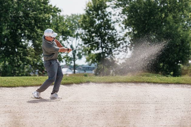 PGA, Golf Herren Tour Champions: American Family Insurance Championship - Final Round MADISON, WI - JUNE 7: David Duval hits a bunker shot from the sand on hole 11 during the PGA Tour Champions: American Family Insurance Championship - Final Round at TPC Wisconsin on June 7, 2026 in Madison, Wisconsin. Madison TPC Wisconsin WI United States Copyright: xRossxHarried ISIxPhotosx 9314