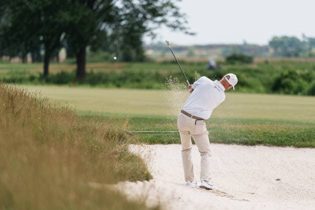 PGA, Golf Herren Tour Champions: American Family Insurance Championship - Final Round MADISON, WI - JUNE 7: Ben Crane hits a bunker shot from the sand on hole two during the PGA Tour Champions: American Family Insurance Championship - Final Round at TPC Wisconsin on June 7, 2026 in Madison, Wisconsin. Madison TPC Wisconsin WI United States Copyright: xRossxHarried ISIxPhotosx 9314