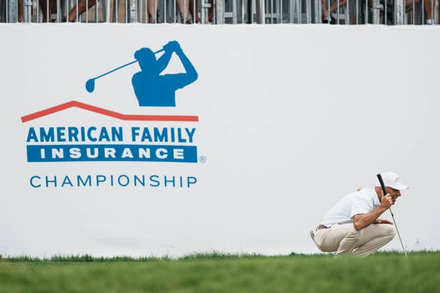 PGA, Golf Herren Tour Champions: American Family Insurance Championship - Final Round MADISON, WI - JUNE 7: Ben Crane crouches to read the green on hole 15 during the PGA Tour Champions: American Family Insurance Championship - Final Round at TPC Wisconsin on June 7, 2026 in Madison, Wisconsin. Madison TPC Wisconsin WI United States Copyright: xRossxHarried ISIxPhotosx 9314