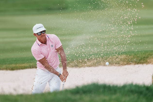 PGA, Golf Herren Tour Champions: American Family Insurance Championship - Final Round MADISON, WI - JUNE 7: Brian Gay hits a golf ball out of a sand bunker on hole 18 during the PGA Tour Champions: American Family Insurance Championship - Final Round at TPC Wisconsin on June 7, 2026 in Madison, Wisconsin. Madison TPC Wisconsin WI United States Copyright: xRossxHarried ISIxPhotosx 9314