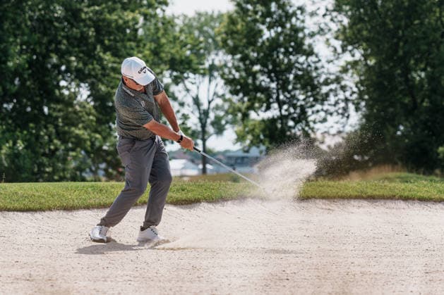 PGA, Golf Herren Tour Champions: American Family Insurance Championship - Final Round MADISON, WI - JUNE 7: David Duval hits a bunker shot on hole 11 during the PGA Tour Champions: American Family Insurance Championship - Final Round at TPC Wisconsin on June 7, 2026 in Madison, Wisconsin. Madison TPC Wisconsin WI United States Copyright: xRossxHarried ISIxPhotosx 9314