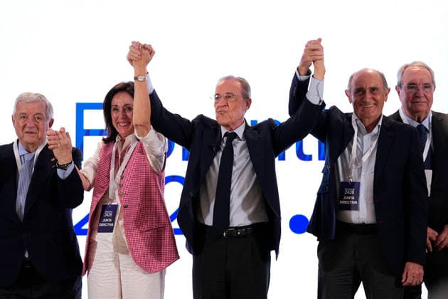 June 8, 2026, Madrid, Madrid, Spain: Florentino Perez attends the Media after winning the Real MadridÃ¢â‚¬â ¢s presidential election day at Eurobuilding Hotel on June 08, 2026 in Madrid, Spain. Madrid Spain - ZUMAa181 20260608_zaa_a181_010 Copyright: xOscarxJ.xBarrosox