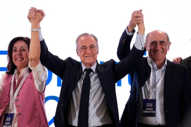June 8, 2026, Madrid, Madrid, Spain: Florentino Perez attends the Media after winning the Real MadridÃ¢â‚¬â ¢s presidential election day at Eurobuilding Hotel on June 08, 2026 in Madrid, Spain. Presidential Election Day At Real Madrid  - ZUMAa181 20260608_zaa_a181_012 Copyright: xOscarxJ.xBarrosox