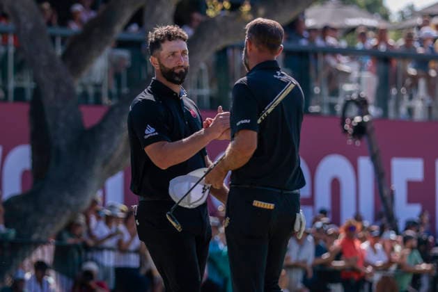 LIV Golf Andalucia - Day Four Dustin Johnson of 4Aces GC and Jon Rahm of Legion XIII during day four of the LIV Golf Andalucia at Real Club Valderrama in Sotogrande, Spain, on June 7, 2026. Sotogrande Spain  Copyright: xJosexLuisxContrerasx originalFilename:joseluiscontreras-livgolfa260607_np4Yc.jpg