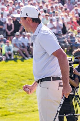 June 7, 2026, Dublin, Ohio, U.S: JT Poston reacts after tying the score at 18 to go to a playoff in the final round of The Memorial Tournament at Muirfield Village Golf Club, Dublin, Ohio. Dublin U.S - ZUMAs304 20260607_zaf_s304_012 Copyright: xScottxStuartx
