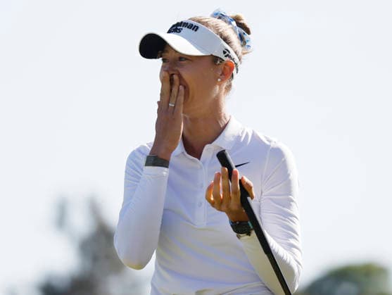 Nelly Korda celebrates after winning the 81st Women s U.S. Open golf championship at the Riviera Country Club in Pacific Palisades, California, on Sunday, June 7, 2026. Korda won with an eight-under-par score of 276.  GLP20260607829 CAROLINExBREHMAN