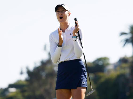 Nelly Korda celebrates after winning the 81st Women s U.S. Open golf championship at the Riviera Country Club in Pacific Palisades, California, on Sunday, June 7, 2026. Korda won with an eight-under-par score of 276.  GLP20260607847 CAROLINExBREHMAN