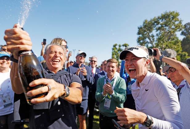 Nelly Korda celebrates after winning the 81st Women s U.S. Open golf championship at the Riviera Country Club in Pacific Palisades, California, on Sunday, June 7, 2026. Korda won with an eight-under-par score of 276.  GLP20260607871 CAROLINExBREHMAN