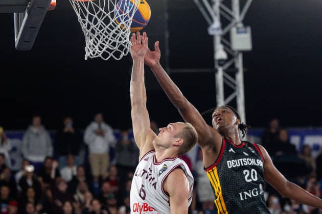 FIBA 3x3 World Cup Francis Lacis, Fabian Giessmann during FIBA 3x3 World Cup Final match Latvia vs Germany in Warsaw, Poland, on June 7, 2026 Warsaw Poland  Copyright: xFotoxOlimpikx originalFilename:jastrzebowski-fiba3x3w260607_npfj1.jpg
