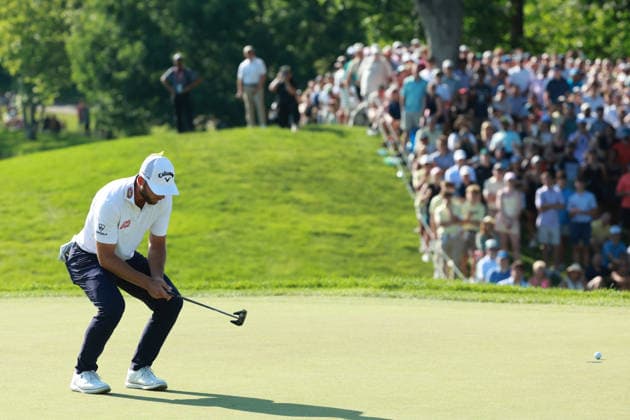 The Memorial Tournament DUBLIN, OHIO - JUNE 07: Sam Burns reacts to his putt on the 18th green during the final round of The Memorial Tournament presented by Workday at Muirfield Village Golf Club in Dublin, Ohio, USA on Sunday, June 7, 2026. Dublin Ohio United States  Copyright: xJorgexLemusx originalFilename:lemus-thememor260607_npLgz.jpg