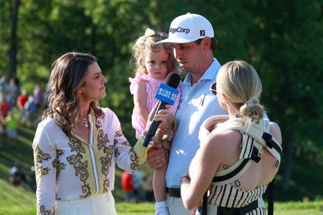Memorial Tournament presented by Workday DUBLIN, OH - JUNE 07: J.T. Poston of Hickory, North Carolina is interviewed next to his family after winning in a playoff during the final round of the Memorial Tournament presented by Workday at Muirfield Village Golf Club on June 7, 2026 in Dublin, Ohio. Dublin Ohio United States  Copyright: xAmyxLemusx originalFilename:lemus-memorial260607_npdcR.jpg