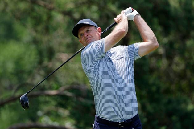 DUBLIN, OH - JUNE 07: Justin Rose of England hits a tee shot at the second hole during the final round of the Memorial Tournament presented by Workday 2026 on June 07, 2026 at Muirfield Village Golf Club in Dublin, Ohio. (Photo by Joe Robbins Icon Sportswire) GOLF: JUN 07 PGA, Golf Herren the Memorial Tournament presented by Workday EDITORIAL USE ONLY Icon5732606070444