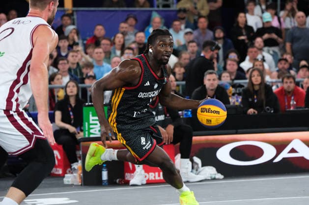 June 7, 2026, Warsaw, Masovian Voivodeship, Poland: Germany s DENZEL AGYEMAN (1) in action during the FIBA 3x3 Basketball World Cup men s final game between Latvia and Germany in Warsaw, Poland. Latvia defeated Germany to become world champions. Warsaw Poland - ZUMAk204 20260607_zip_k204_040 Copyright: xRomanxKozielx
