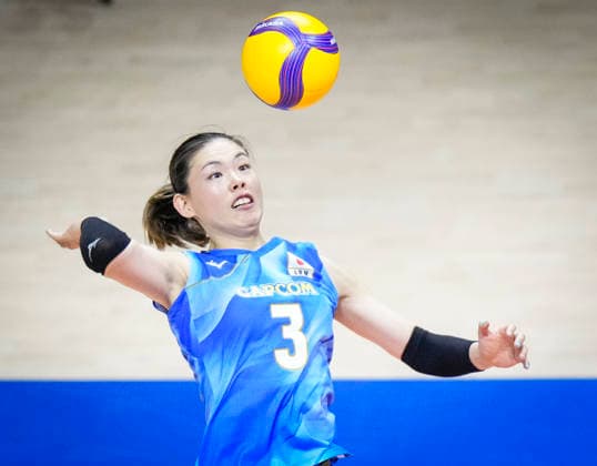 Team Japan Haruyo Shimamura hits a shot against Team Canada during their womens Volleyball Nations League (VNL) match on June 7, 2026 in Quebec City, Canada. Noxthirdxpartyxsales  aflo_333659076 MathieuxBelangerx