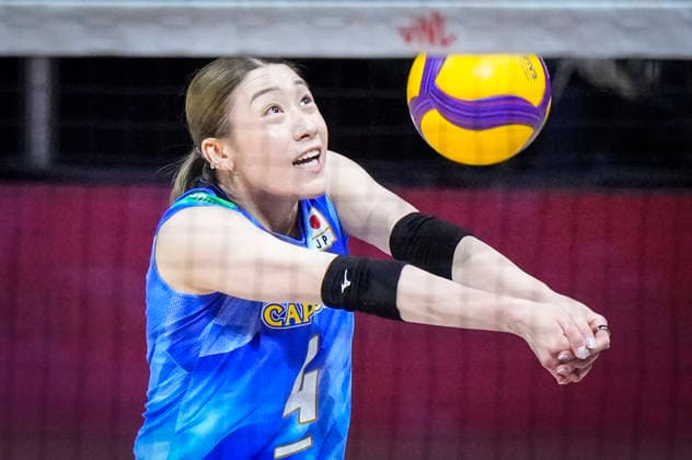 Team Japan Mayu Ishikawa returns a shot against Team Canada during their womens Volleyball Nations League (VNL) match on June 7, 2026 in Quebec City, Canada. Noxthirdxpartyxsales  aflo_333659149 MathieuxBelangerx