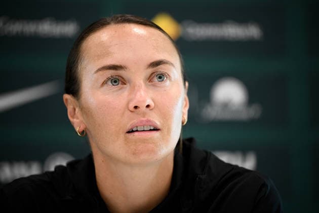SOCCER MATILDAS TRAINING, Matilda™s Caitlin Foord speaks to media during a press conference, PK, Pressekonferenz at Sky Park, in Sydney, Monday, June 8, 2026. ( NO ARCHIVING SYDNEY NEW SOUTH WALES AUSTRALIA  Copyright: xBIANCAxDExMARCHIx 20260608187707616107