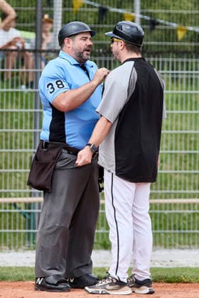 German Baseball League DBL , Munich Haar Disciples vs Stuttgart Reds, Haar Disciples, Stuttgart Reds, 2026 06 07 in Munich Haar Ballpark Eglfing STEINBACH Yves München Haar Disciples Headcoach HAAHC , VEIT Georg A 086173 UMP BB Crew Chief HP sportworld München Haar Ballpark Eglfing Bayern Germany